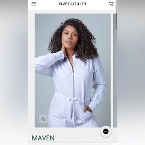 COPY - Rivet Utility Maven Jumpsuit - White Terry Cloth - M